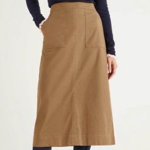 NWOT BODEN Dalloway khaki midi skirt